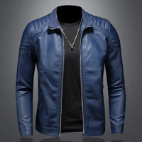 Auron™ Lederjacke Mit Premium-Finish Und Dominanter Ausstrahlung – Blau