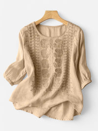 Lita – Luftige Spitzenbluse – Beige