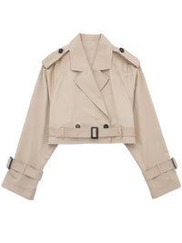 Coco | Cropped Trench Jacket – Beige
