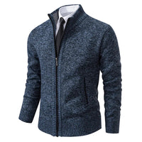 Yitzhak - Lässige Strickjacke Mit Stehkragen – Blau