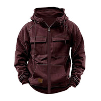 Albrecht® | Premium Robuste Militärjacke für Männer – Burgunderrot