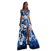 Jennifer - Long A-line dress – Königsblau