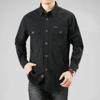 Hemd für Herren - Sommerliches Outdoor Overshirt mit Brusttaschen – Schwarz