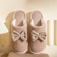 Warme Hausschuhe für Damen | mit Schleifendetail – Beige