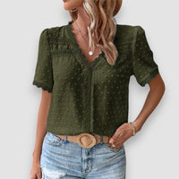 Ivy | V-Ausschnitt Bluse – Grün