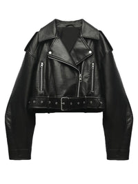 Klassische Damen Bikerjacke | Lässig – Schwarz