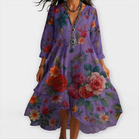 Shanae – Elegantes Midi Kleid Mit Blumenmuster – Blumen 5