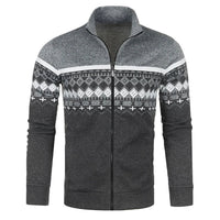 Luke | Zip-Up Vintage Cardigan – Dunkelgrau