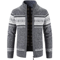 Maverick | Zip-Up Vintage Cardigan – Dunkelgrau