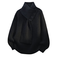 Aurelia Scarf-Neck Knit – Schwarz