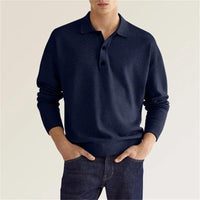 Leopold | Langarm-Poloshirt für Herren – Blau