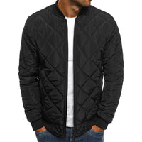 MATUS - BAUMWOLLJACKE MIT RAUTENMUSTER – Schwarz