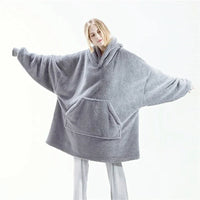 Oversize Hoodie Damen Kuschelpullover | Weich & Lässig – Grau