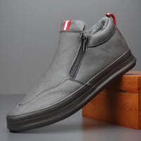 BURKHARD - LEDER SCHUHE MIT WARMEM FUTTER – Grau
