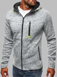 Sommer Hoodie für Herren - Leichtes Sweatshirt mit Reißverschluss und Kapuze – Grau