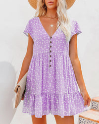 Sunnie - Boho Minikleid mit Rüschen – Lila