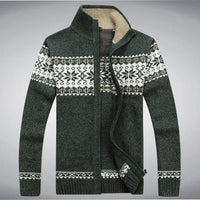 Thomas | Zip-Up Vintage Cardigan – Grün