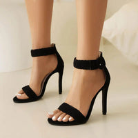 Sienna | Knöchelriemen Gepolstert Sandalen – Schwarz