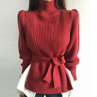 Daphne - Eleganter Rollkragenpullover – Rot