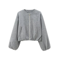 Damen Kurzjacke | Locker geschnittene Ausführung für Alltag – Grau