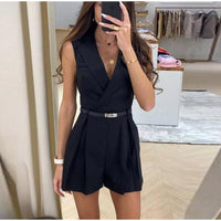 Berenike | Ärmelloser Damen Jumpsuit – Schwarz