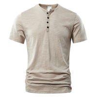 Herren Lässig Henley T-Shirt | Klassisch – Khaki