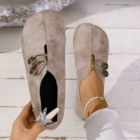 Sommerliche Halbschuhe für Damen - Bequeme Loafers mit Fußbett – Hellbraun