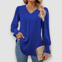 Zara | Elegante lockere Chiffonbluse – Blau