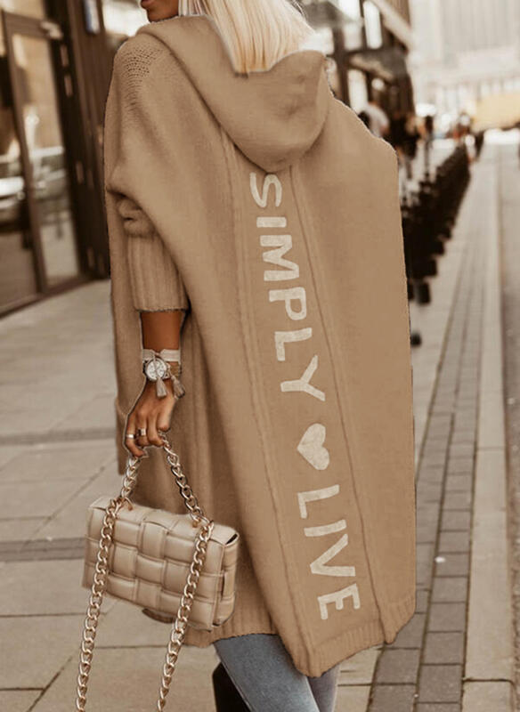 Eyara | Kapuzen-Sweatjacke mit "Simply Live" Print