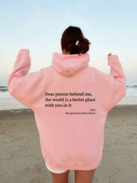 Warmer Unisex-Kapuzenpullover mit Aufdruck | Langarm – Rosa