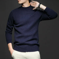 ANTON - ENG ANLIEGENDER ROLLKRAGENPULLOVER – Dunkelblau