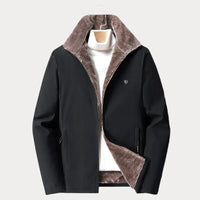 Gefütterte jacke mit Reißverschluss – Schwarz