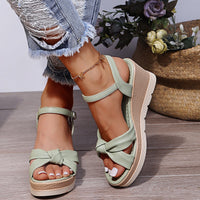 Heidi-Mode | Elegante Sandalen mit Knotenriemen für Damen – Grün