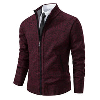 Yitzhak - Lässige Strickjacke Mit Stehkragen – Bordeaux