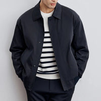 Lehmann Modehaus | Herren-Blousonjacke mit Reißverschluss und klassischem Kragen – Marine