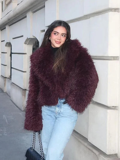 Klezanthra | Neuer Chic Warmer Flauschiger Damen-Fellmantel
