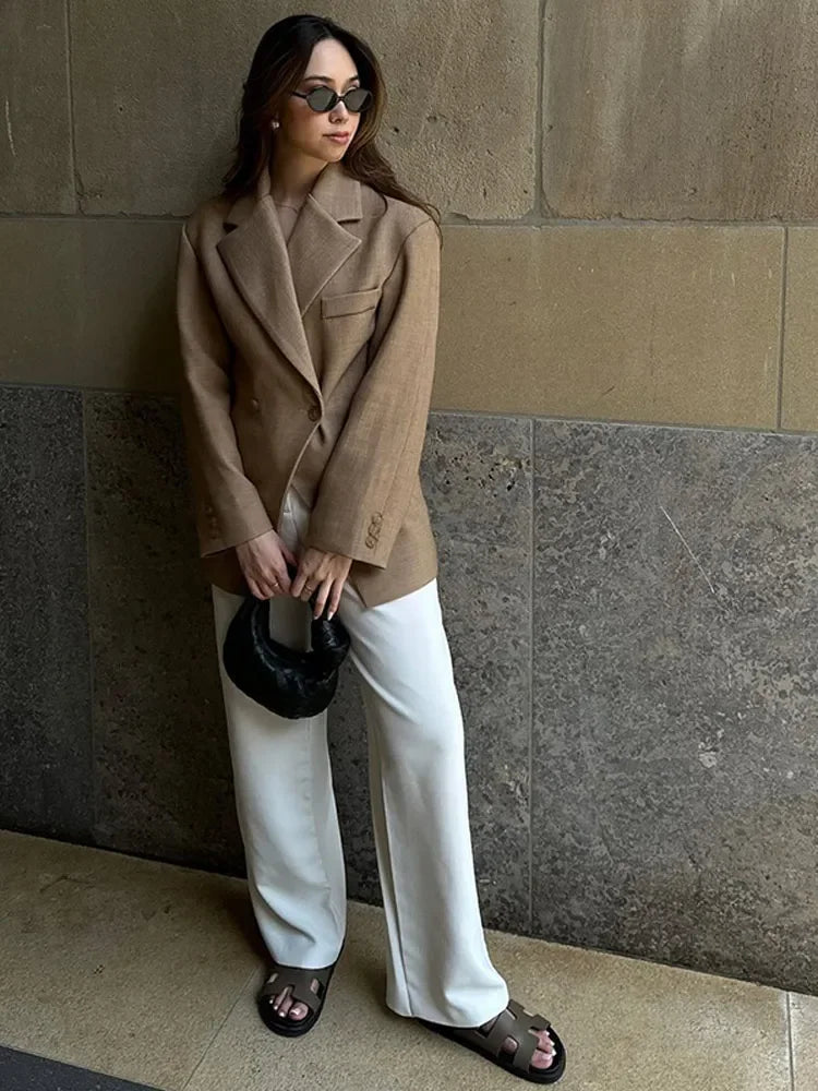 Aslertra | Damenmode Langarm-Blazer mit Reverskragen