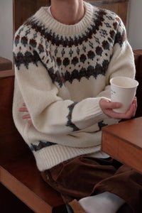 Lucas | Vintage Icelandic Sweater – Weiß