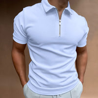 Santiago Zip-Up Poloshirt | 50% RABATT – Hellblau