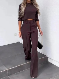 JENNY - SET AUS TOP UND HOSE – Weinrot