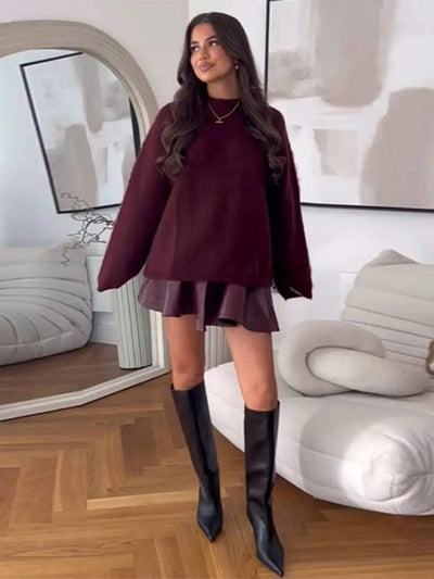 Wizese | Chic Strickpullover für Damen mit Rundhalsausschnitt