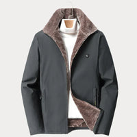 Gefütterte jacke mit Reißverschluss – Grau