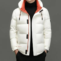 Winter Herren Daunenjacke | Mit Kapuze – Weiß
