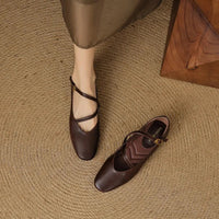 Helga | Damen Klassiker Leder Ballerinas – Bordeaux