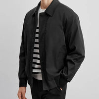 Lehmann Modehaus | Herren-Blousonjacke mit Reißverschluss und klassischem Kragen – Schwarz