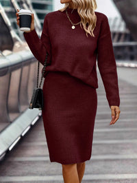 Teli | 2-Teiliges Set aus Pullover und Rock – Dunkelrot