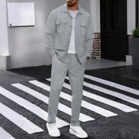 Dominus Elite™ Set mit Moderner Jacke und Slim-Fit-Hose – Grau