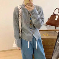 Celestine | Stylischer Knopf-Cardigan – Grau
