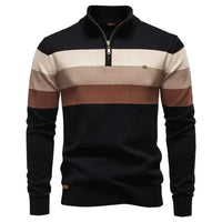 Neuhaus | Stilvoller Pullover mit Stehkragen – Schwarz/Khaki