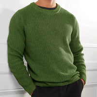 Lehmann Modehaus | Robuster Langarm-Pullover für Herren – Grün